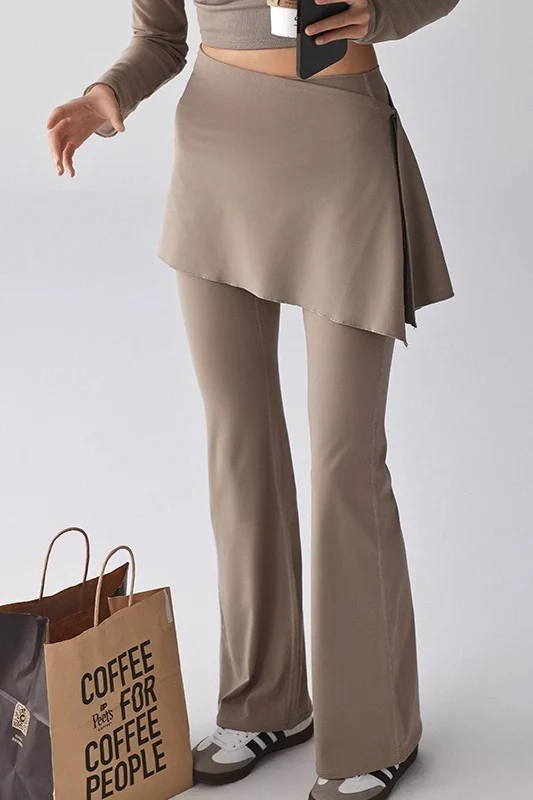 Flared High-Rise Fleece Lined Skirted Leggings - Image 5