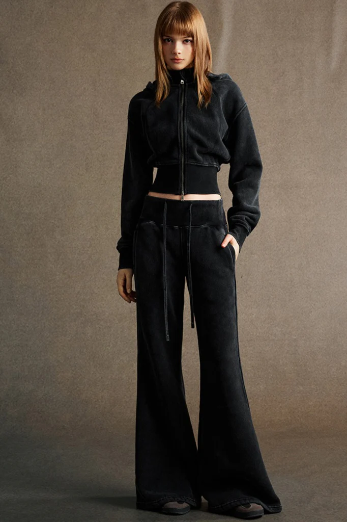 Fleece Lined Bodycon Flared Knit Pants - Image 10