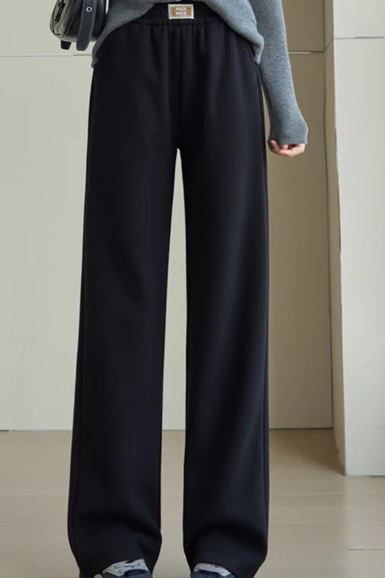 Fleece Lined Relaxed Knit Pants - Image 3