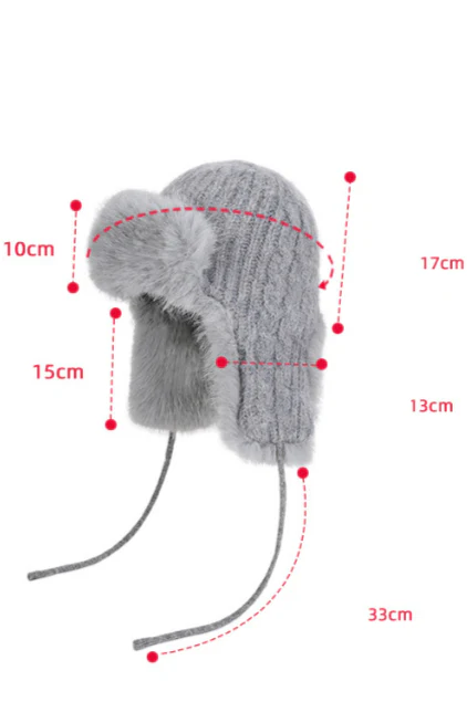 Fleece Lined Knit Trapper Hat - Image 10