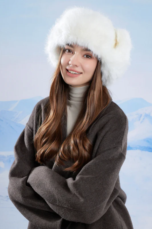 Fleece Lined Knit Trapper Hat - Image 3