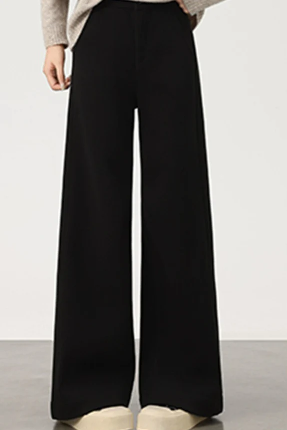 Fleece Lined Wool Blend Knit Pants - Image 7