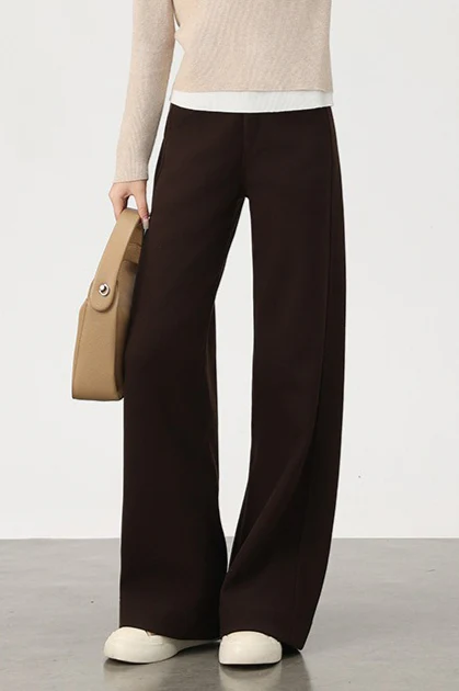 Fleece Lined Wool Blend Knit Pants - Image 9