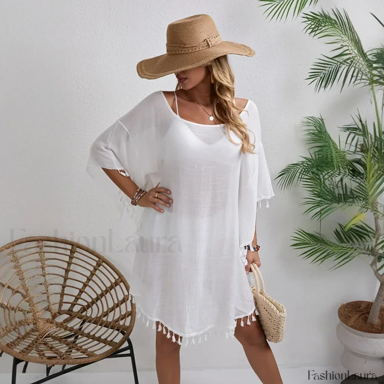 Floral Chiffon Short Sleeve Cover Up - Image 9
