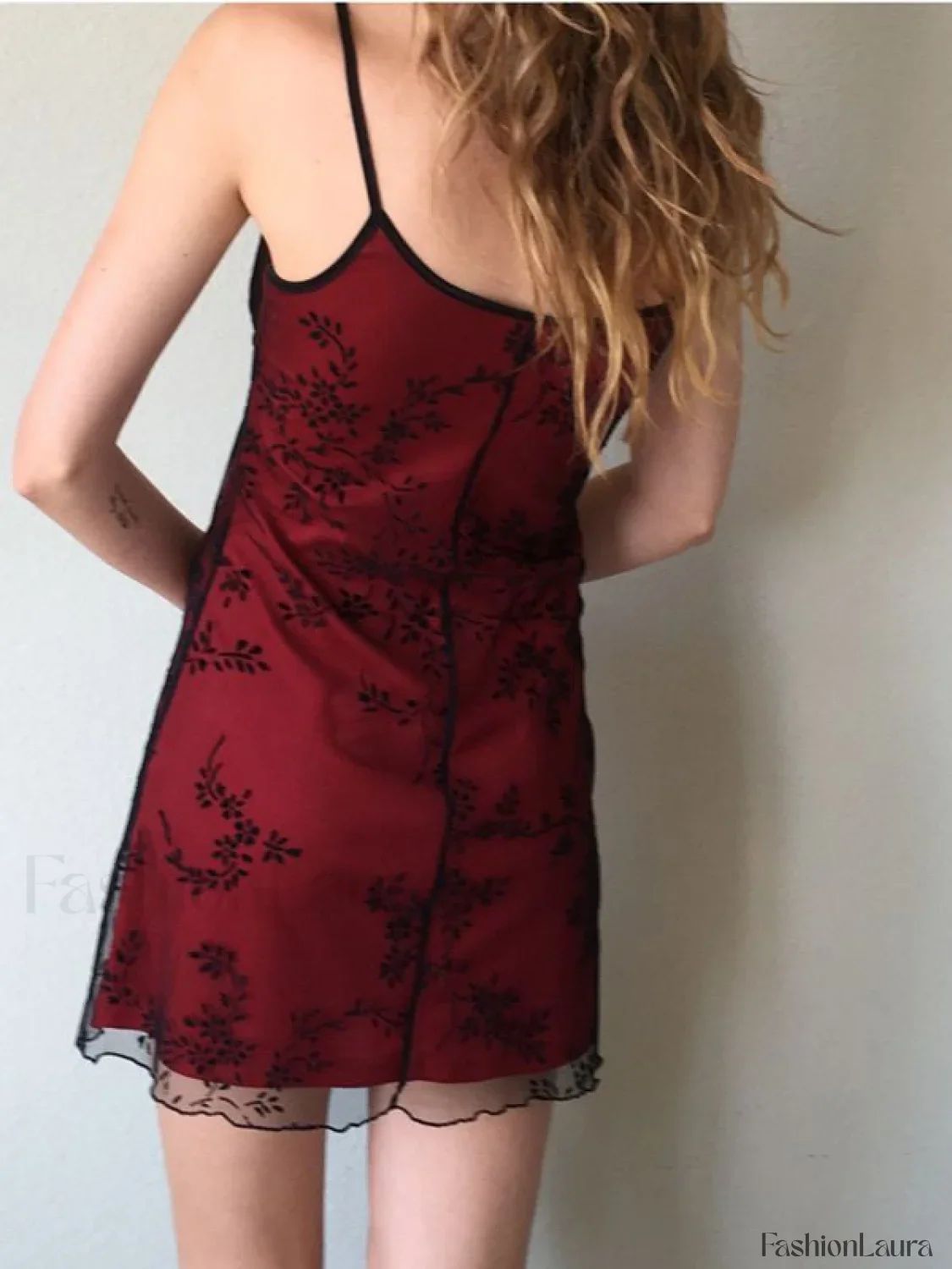 Floral Mesh Mini Dress - Image 4