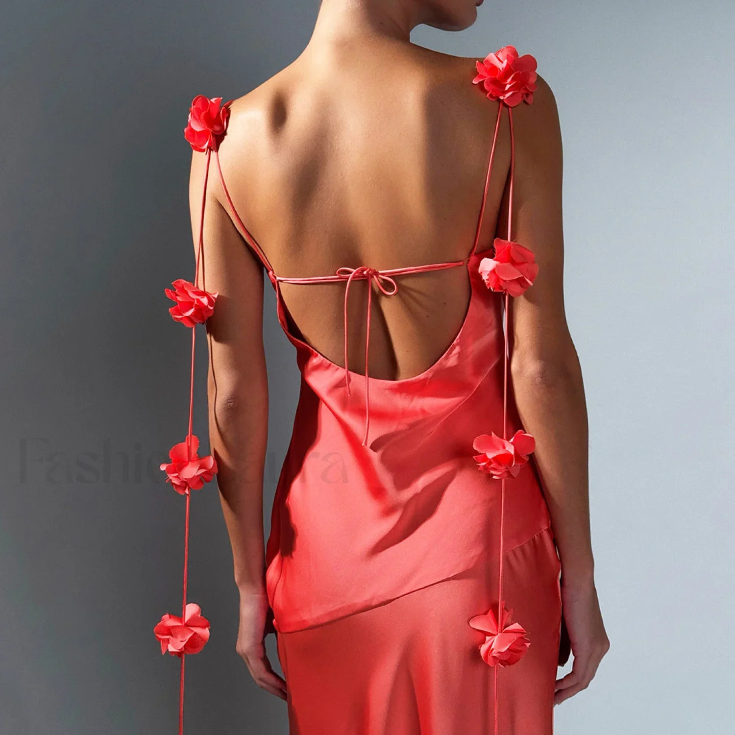 Floral Strappy Backless Slim Fit Hip-Wrap Maxi Dress - Image 16