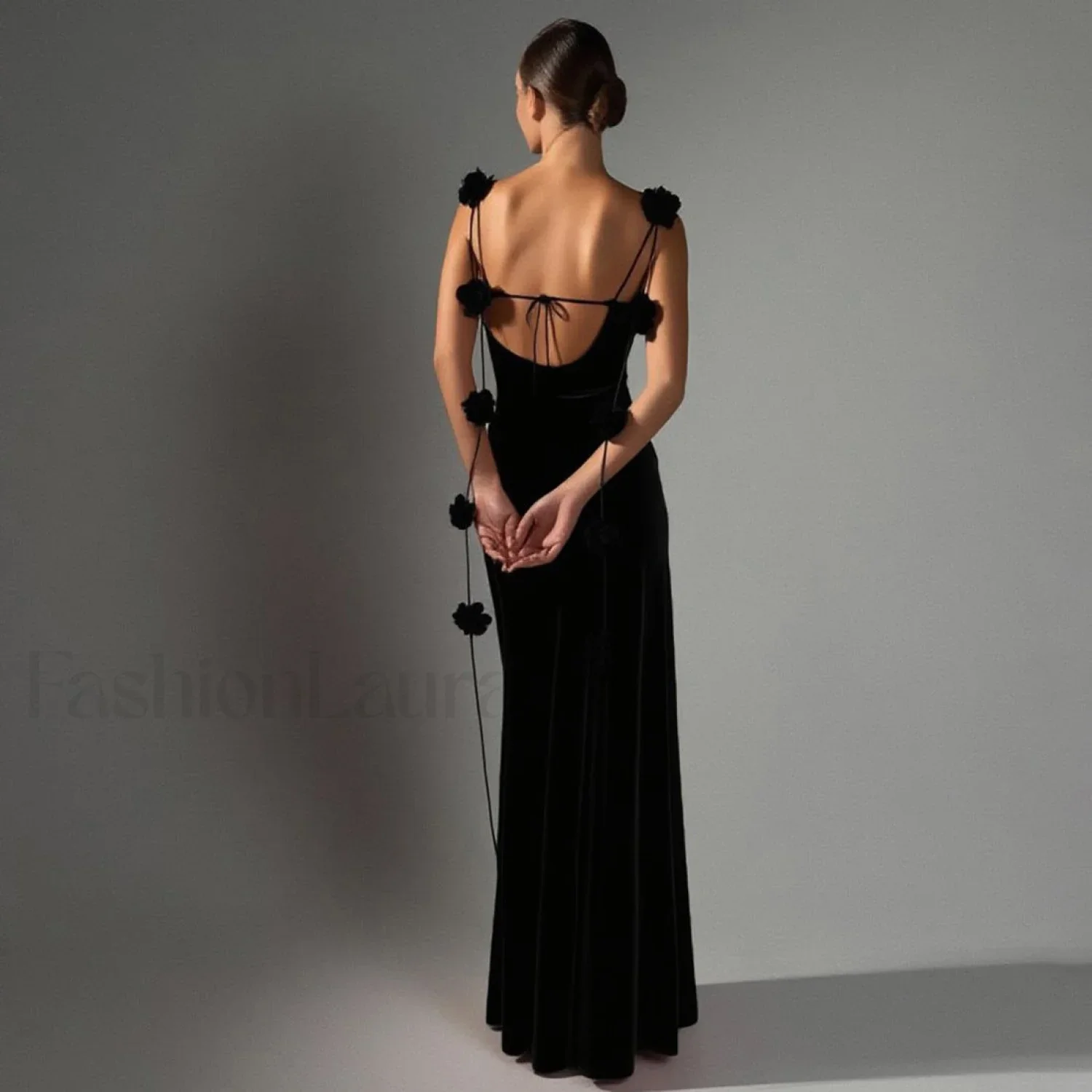 Floral Strappy Backless Slim Fit Hip-Wrap Maxi Dress - Image 9