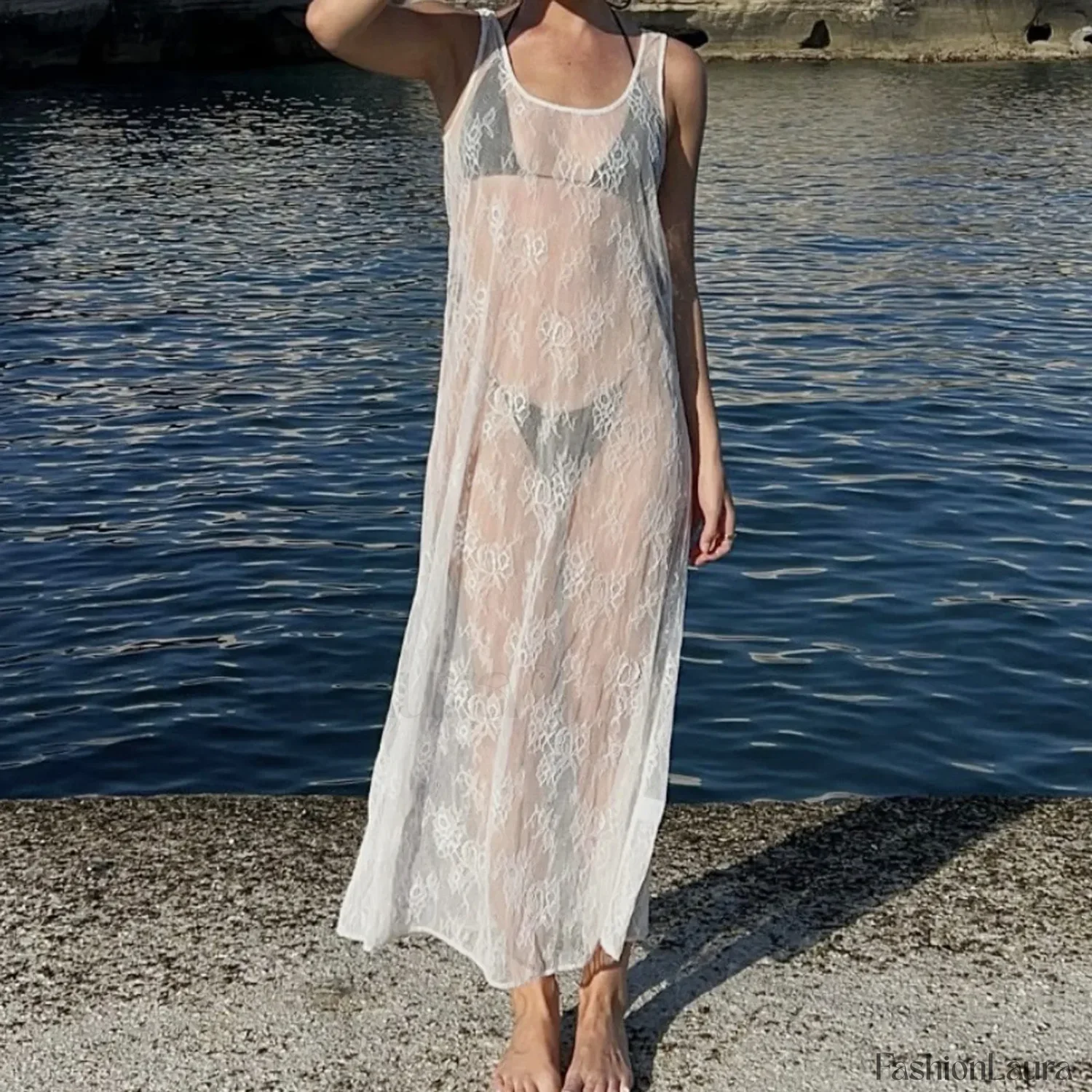 Flower Mesh Floral Dress Cover Up - Image 12
