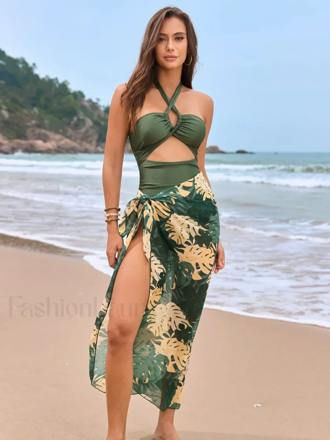 Flower Print Halter One Piece - Image 22