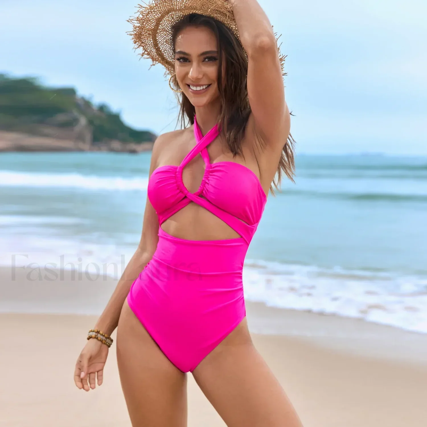 Flower Print Halter One Piece - Image 9