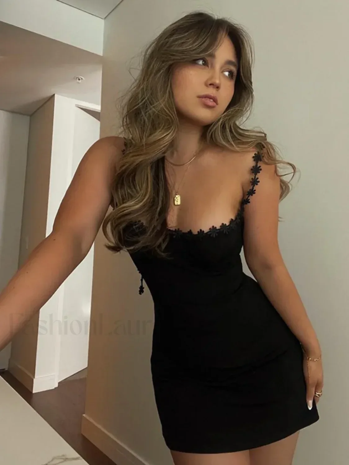 Flower Strap Slash Mini Dress - Image 12