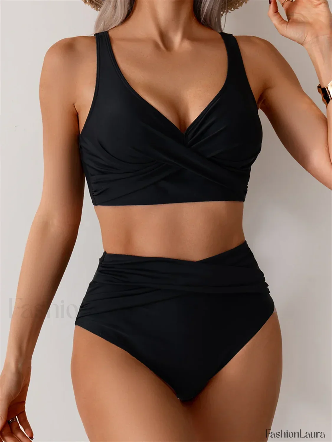 Front Cross High Waist Bikini Set - Image 14