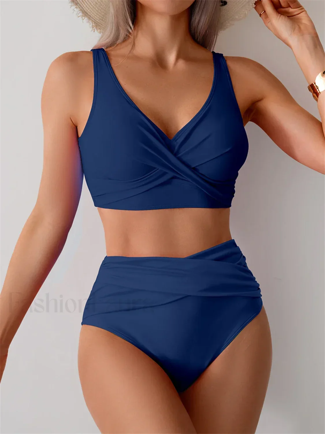 Front Cross High Waist Bikini Set - Image 5