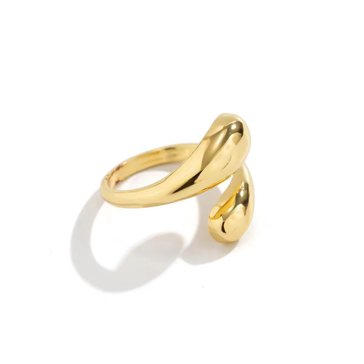 Glossy Teardrop Adjustable Open Wrap Ring - Image 4