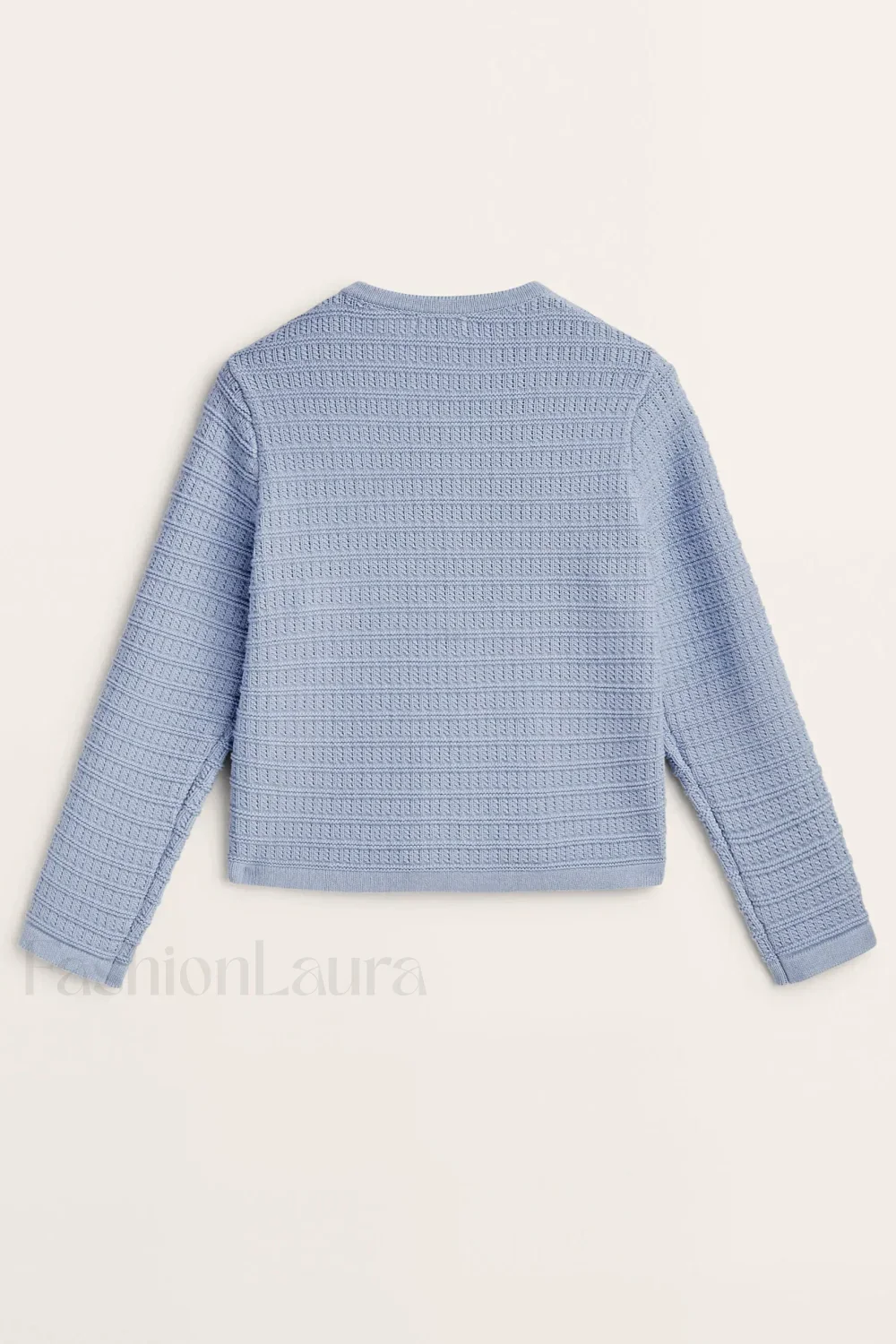 Gold Button Textured Knit Cardigan - Image 6