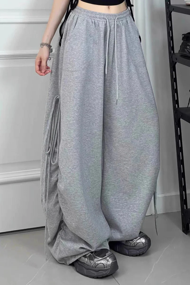Gray Ribbon Dance Relaxed Sweat Pants