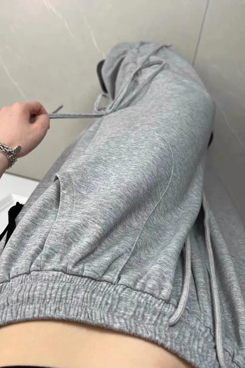 Gray Ribbon Dance Relaxed Sweat Pants - Image 5