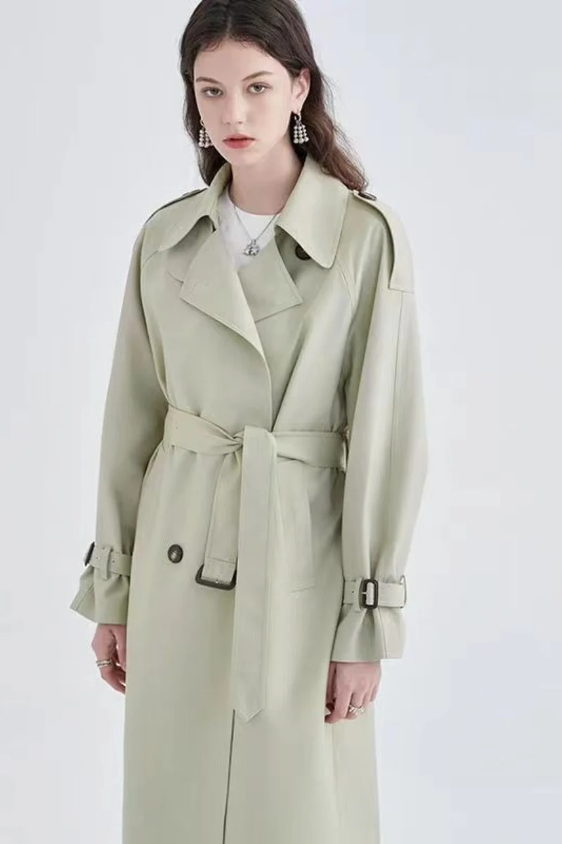 Green Midi Trench Overcoat - Image 2