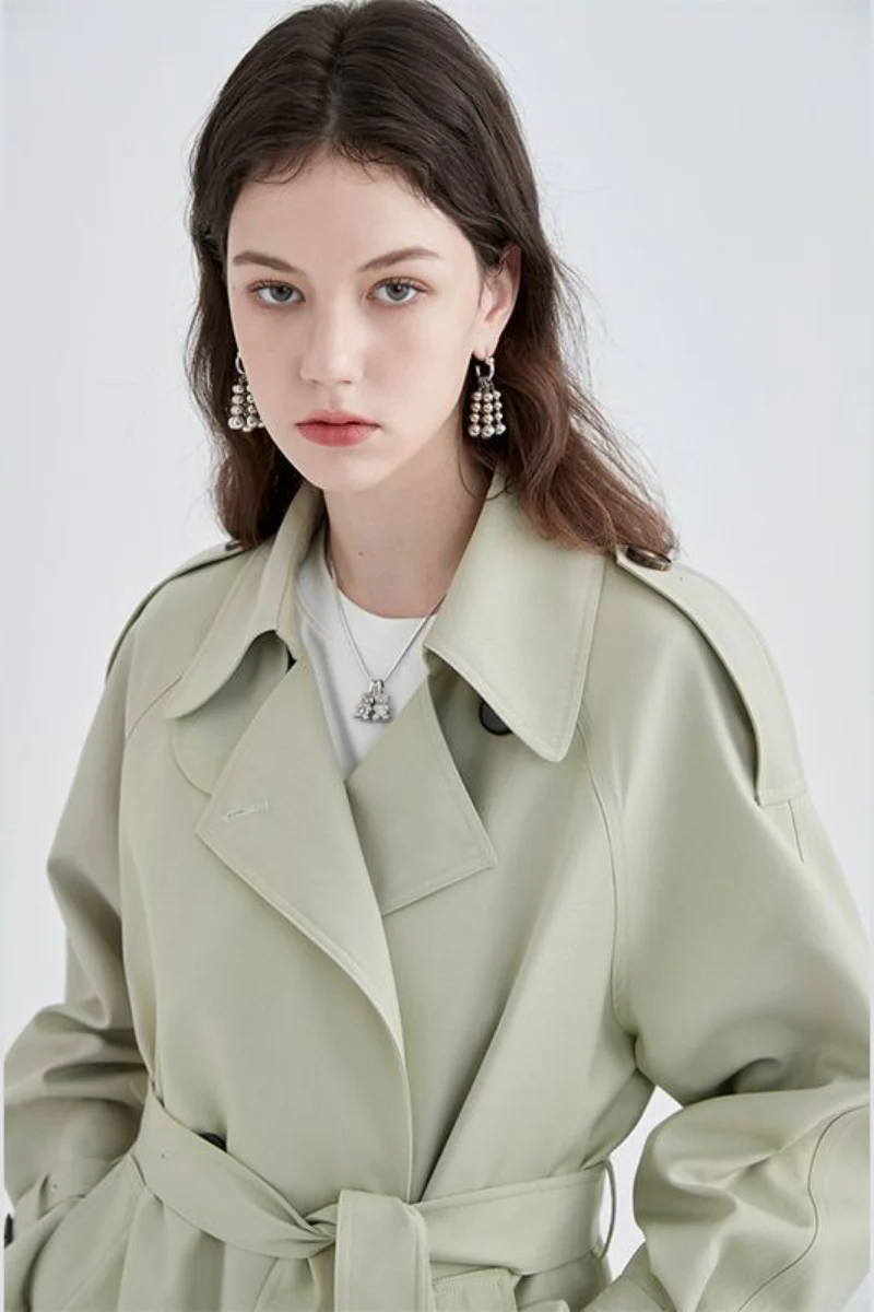 Green Midi Trench Overcoat - Image 4