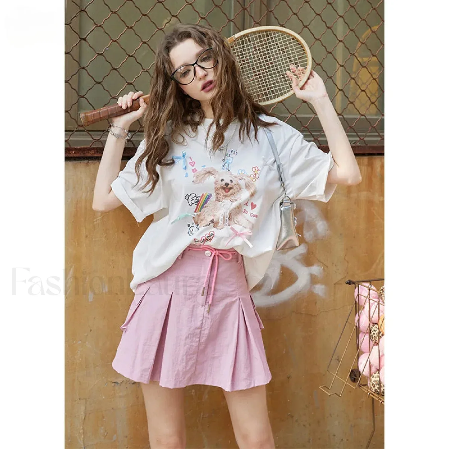 Green Pleated Sporty A-Line Skirt - Image 8
