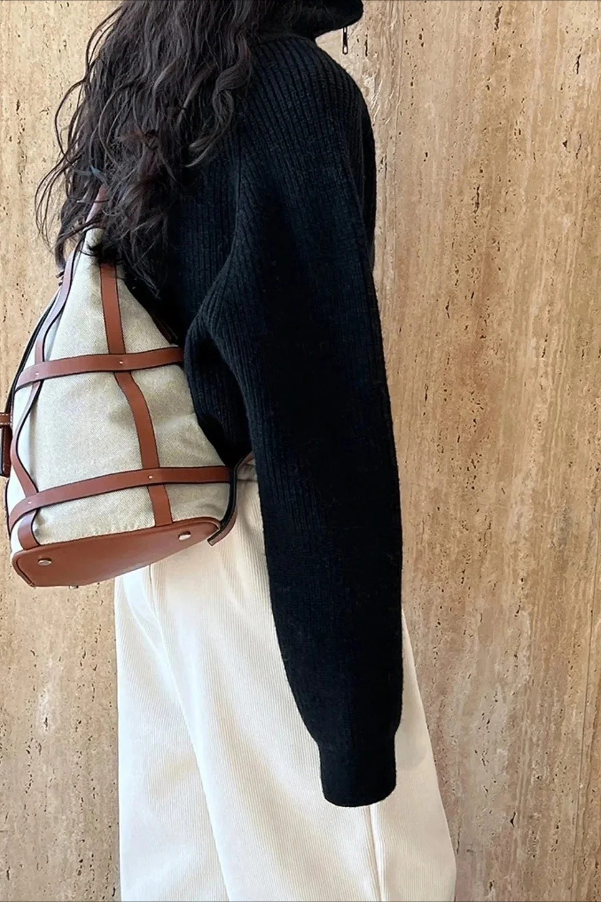 Half Zip Knit Turtleneck Sweater - Image 8