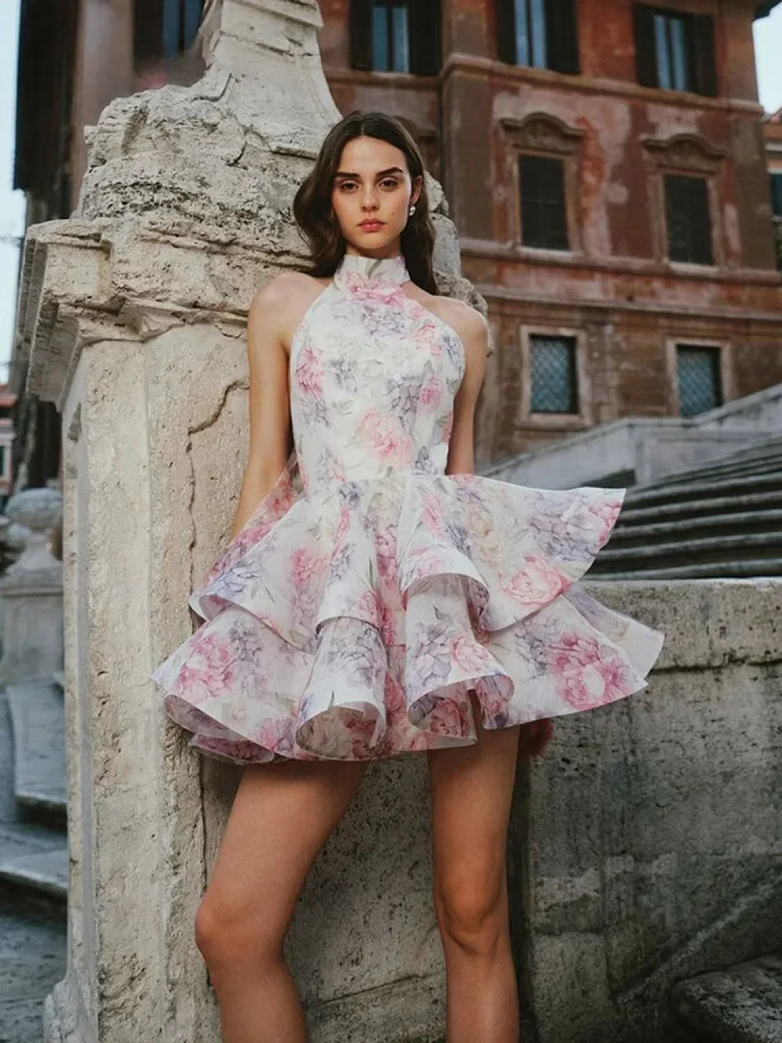 Halter Backless Ruffle Mini Dress - Image 4