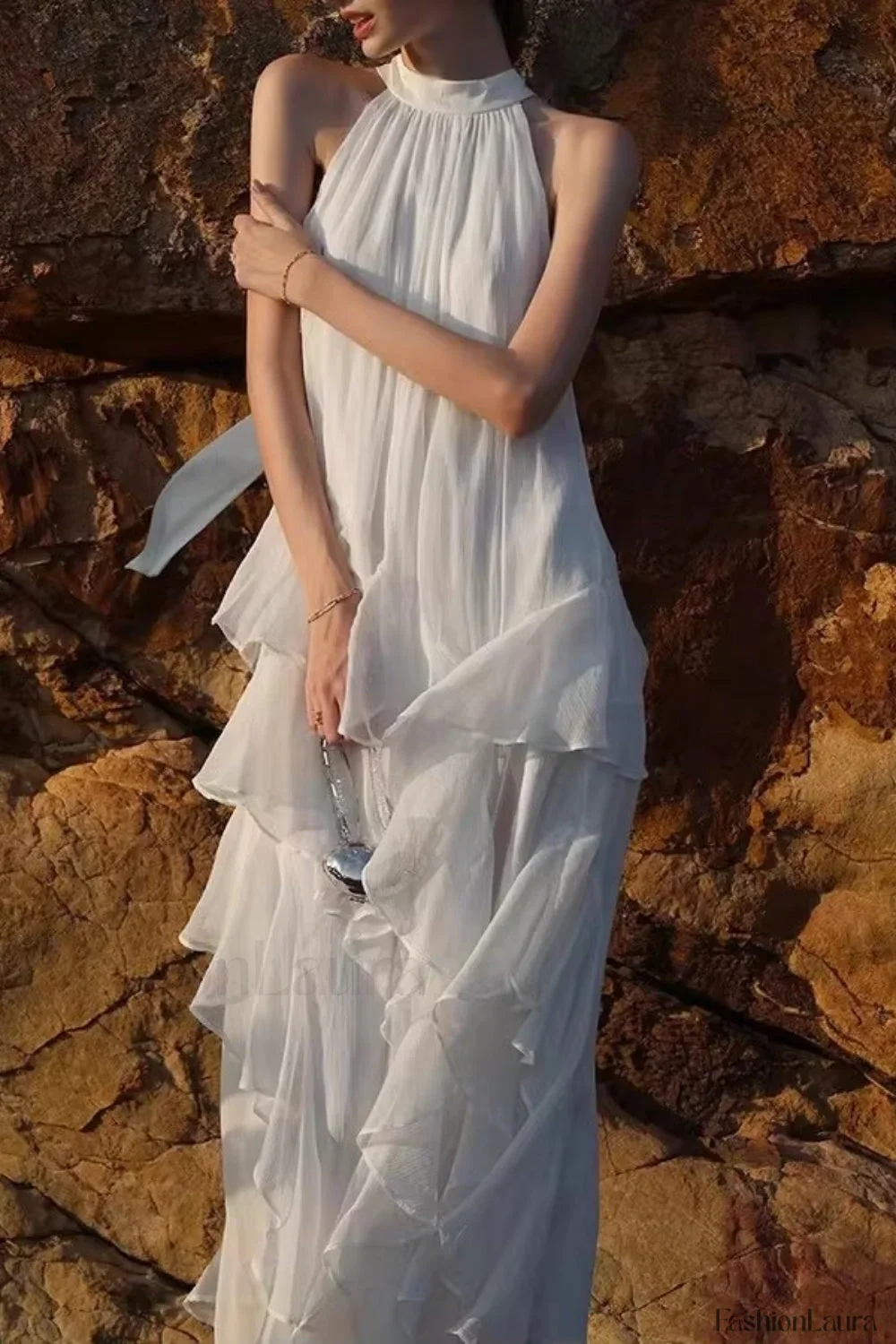 Halter Ruffled Vacation Maxi Dress - Image 6