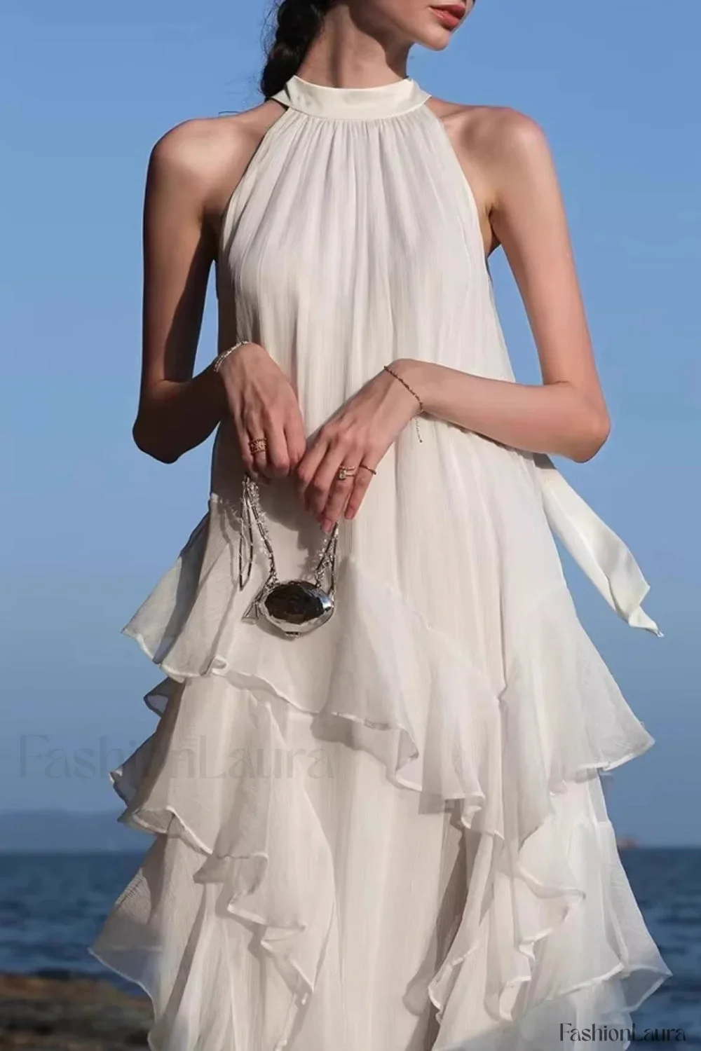 Halter Ruffled Vacation Maxi Dress - Image 8