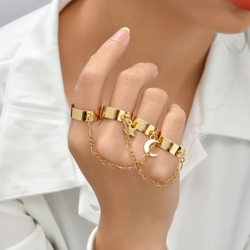Heart Charm Hand Back Chain Finger Bracelet - Image 4
