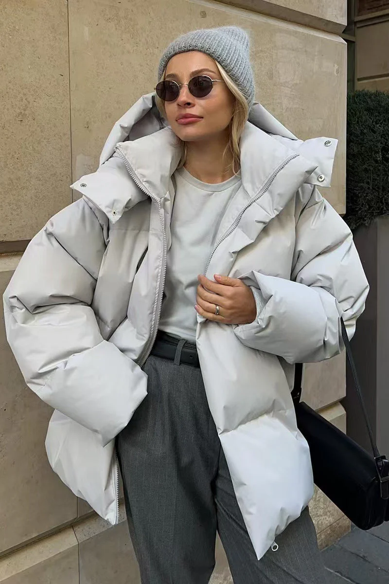 Heavy Duty Zipped Hooded Puffer Jacket