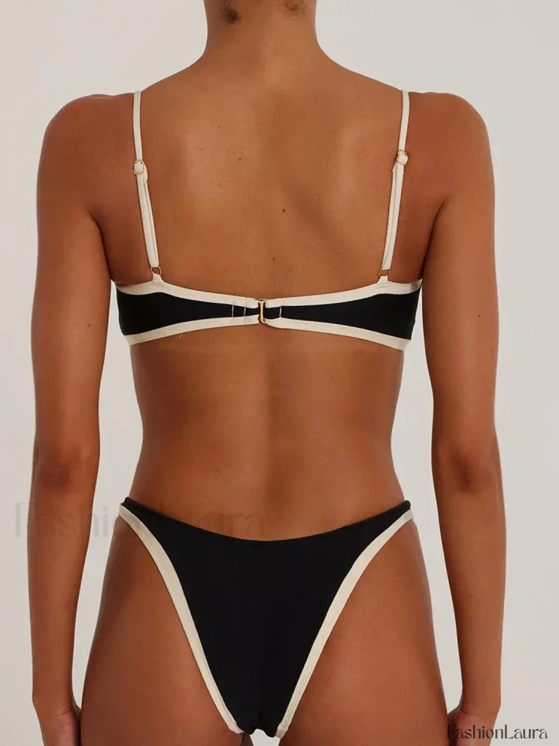High Cut Solid Color Bikini Set - Image 9