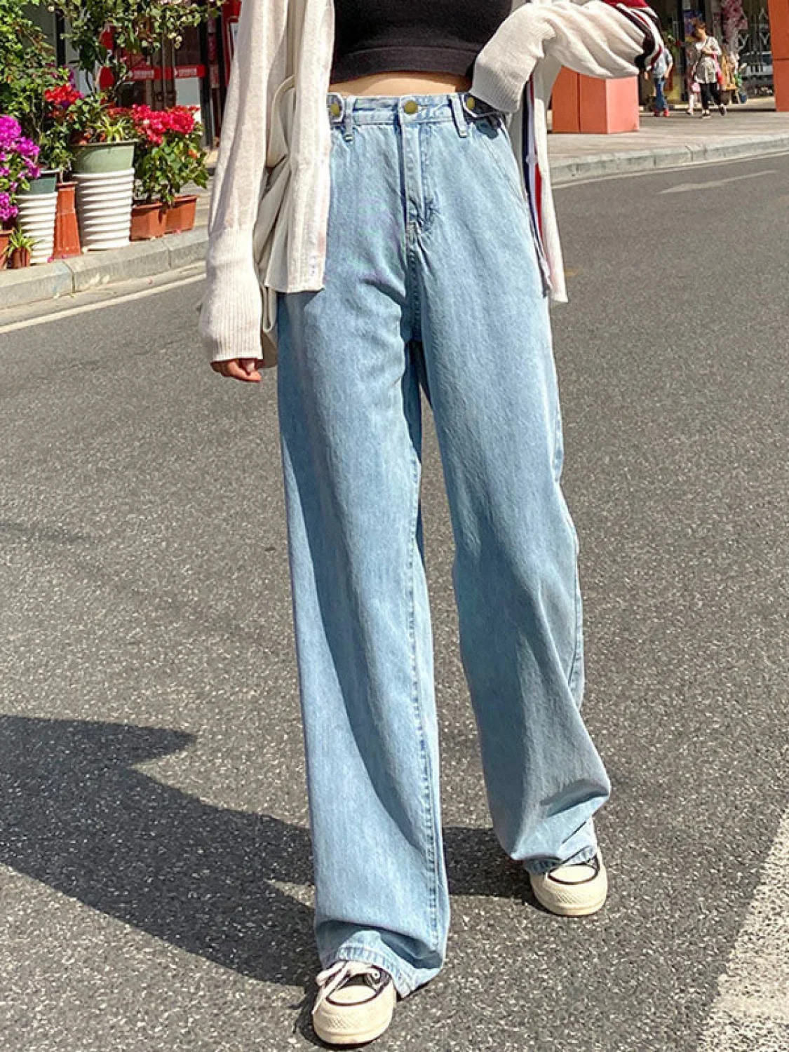 High Waist Baggy Boyfriend Jeans - Image 4