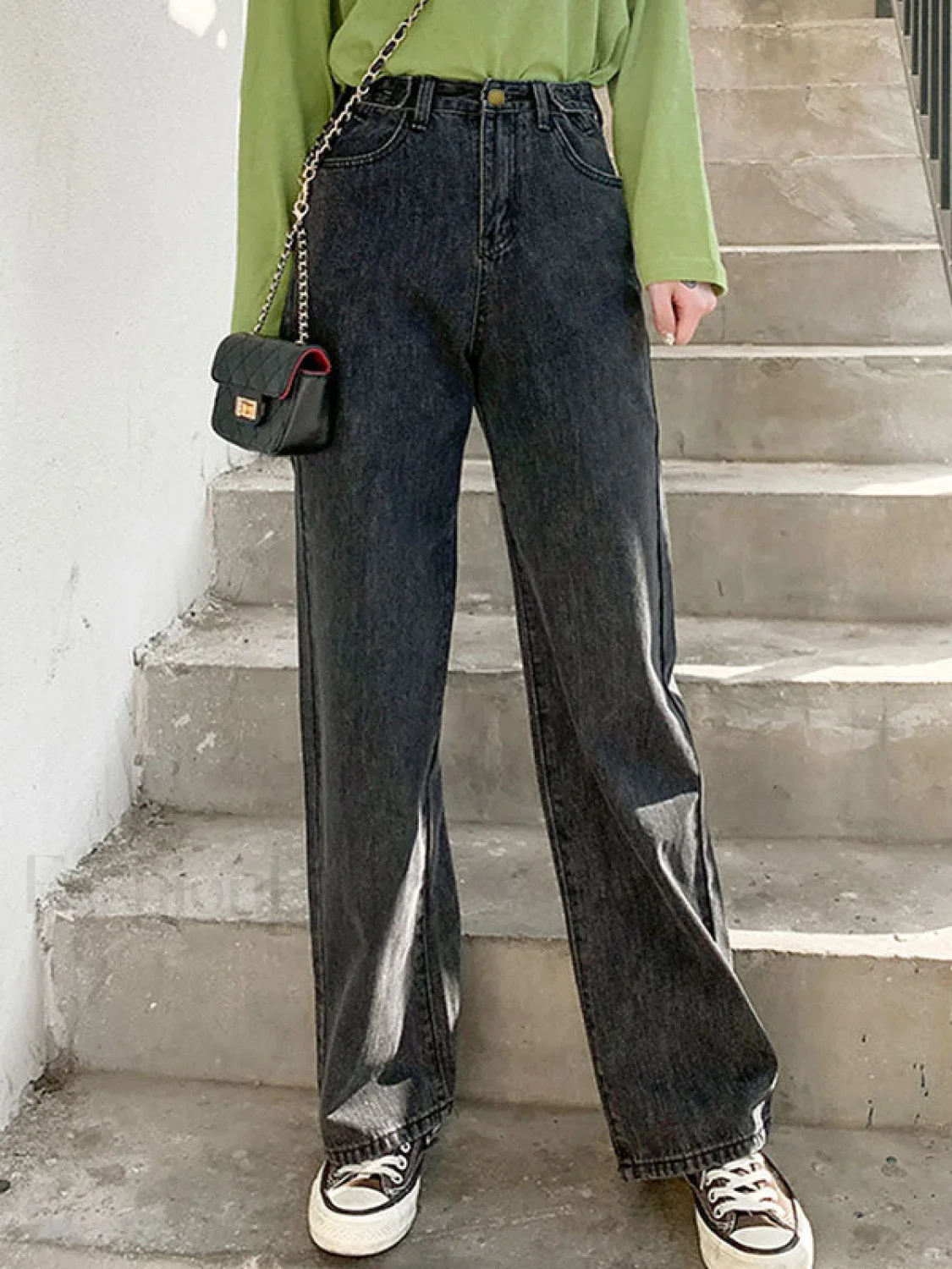 High Waist Baggy Boyfriend Jeans - Image 8