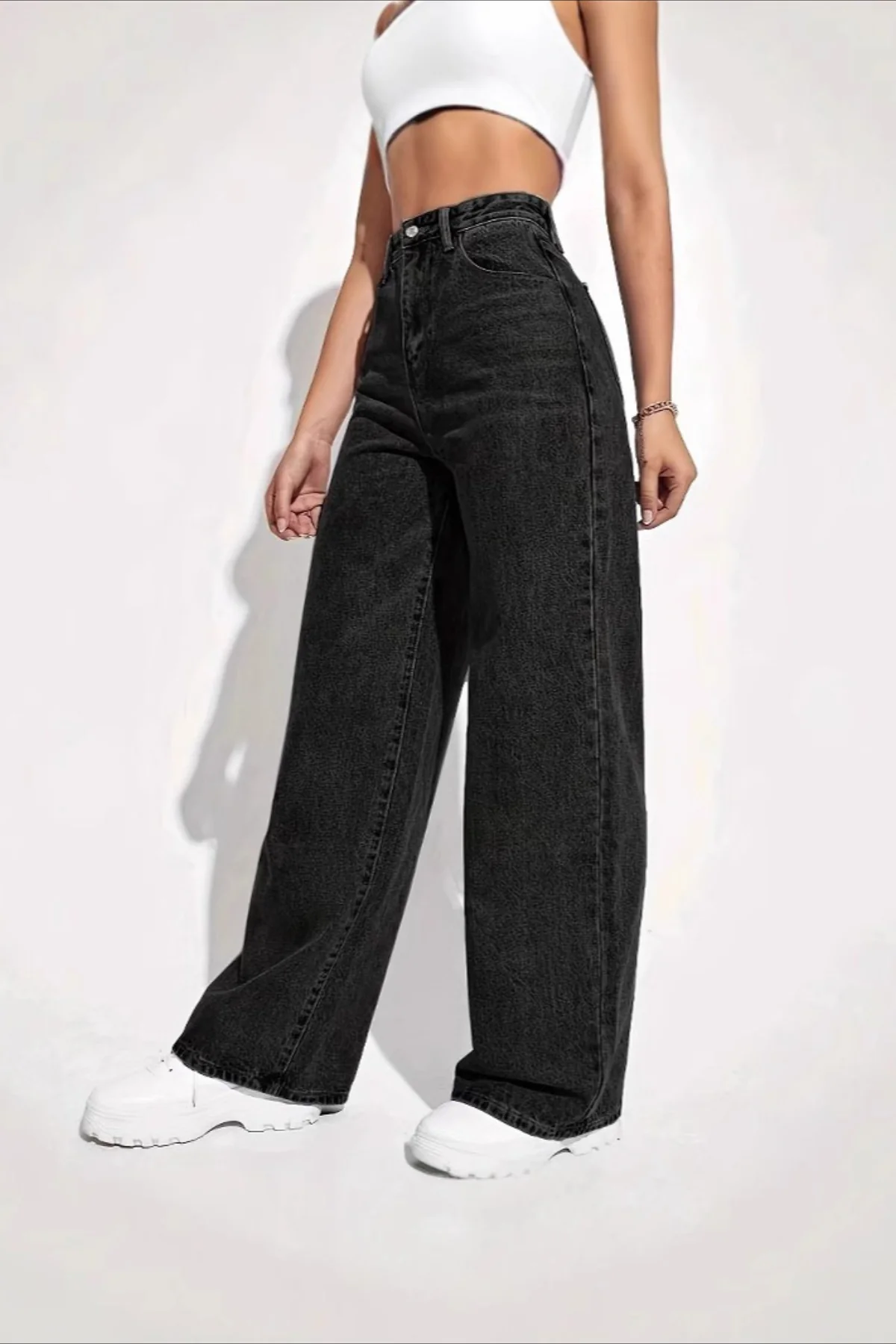 High Waist Chic Straight Relaxed Jeans - Image 8