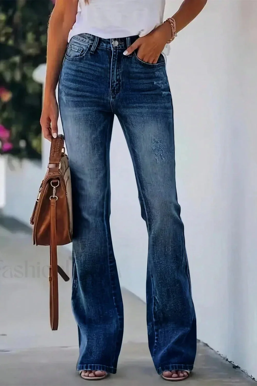 High Waist Flared Denim Jeans - Image 25