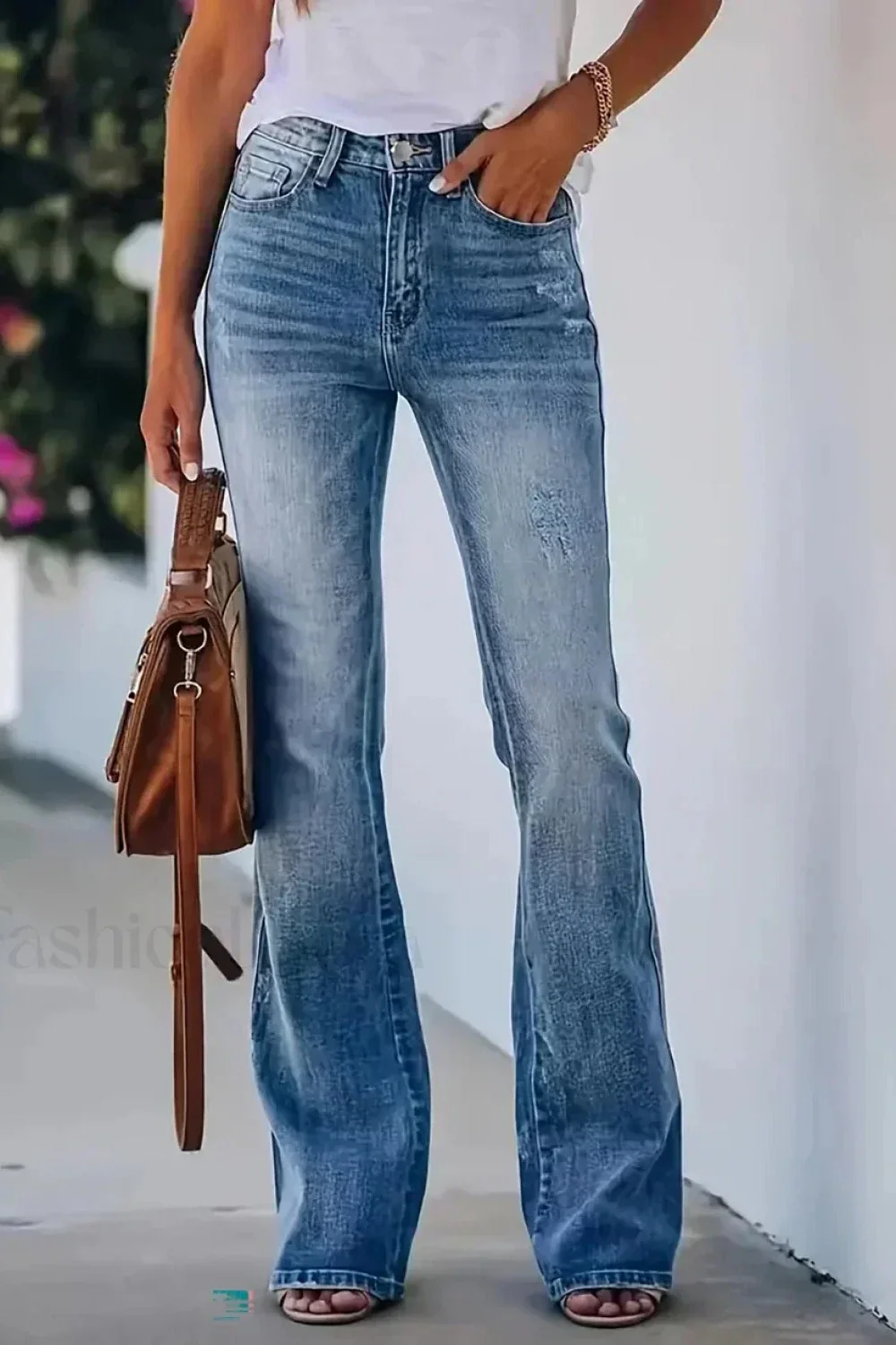 High Waist Flared Denim Jeans - Image 27