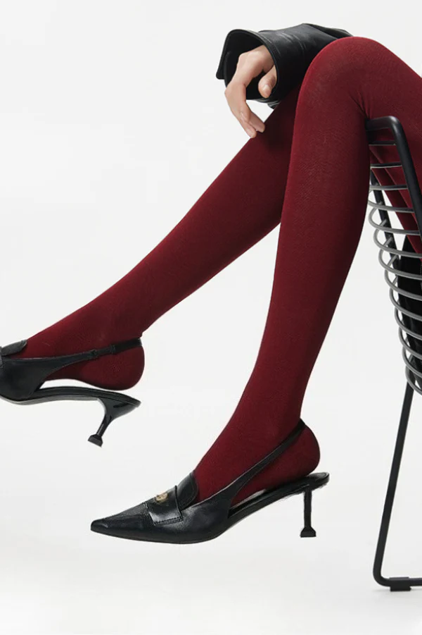 High Waist Knit Moisture Wicking Compression Tights - Image 6
