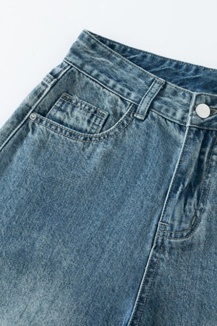 High Waist Relaxed Fluid Straight Jeans - Image 7