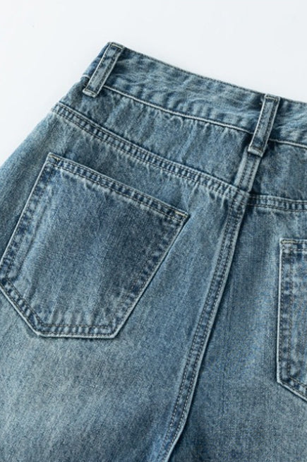 High Waist Relaxed Fluid Straight Jeans - Image 8