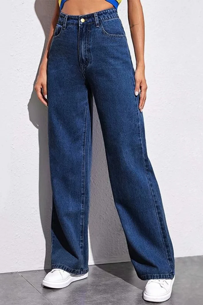 High Waist Slim Straight Leg Jeans - Image 6
