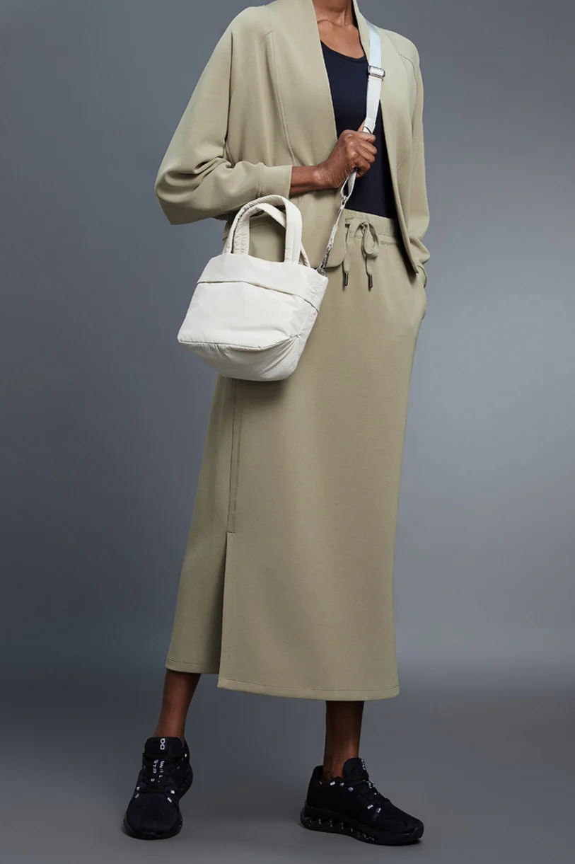 High Waist Split Straight Bodycon Midi Skirt - Image 2