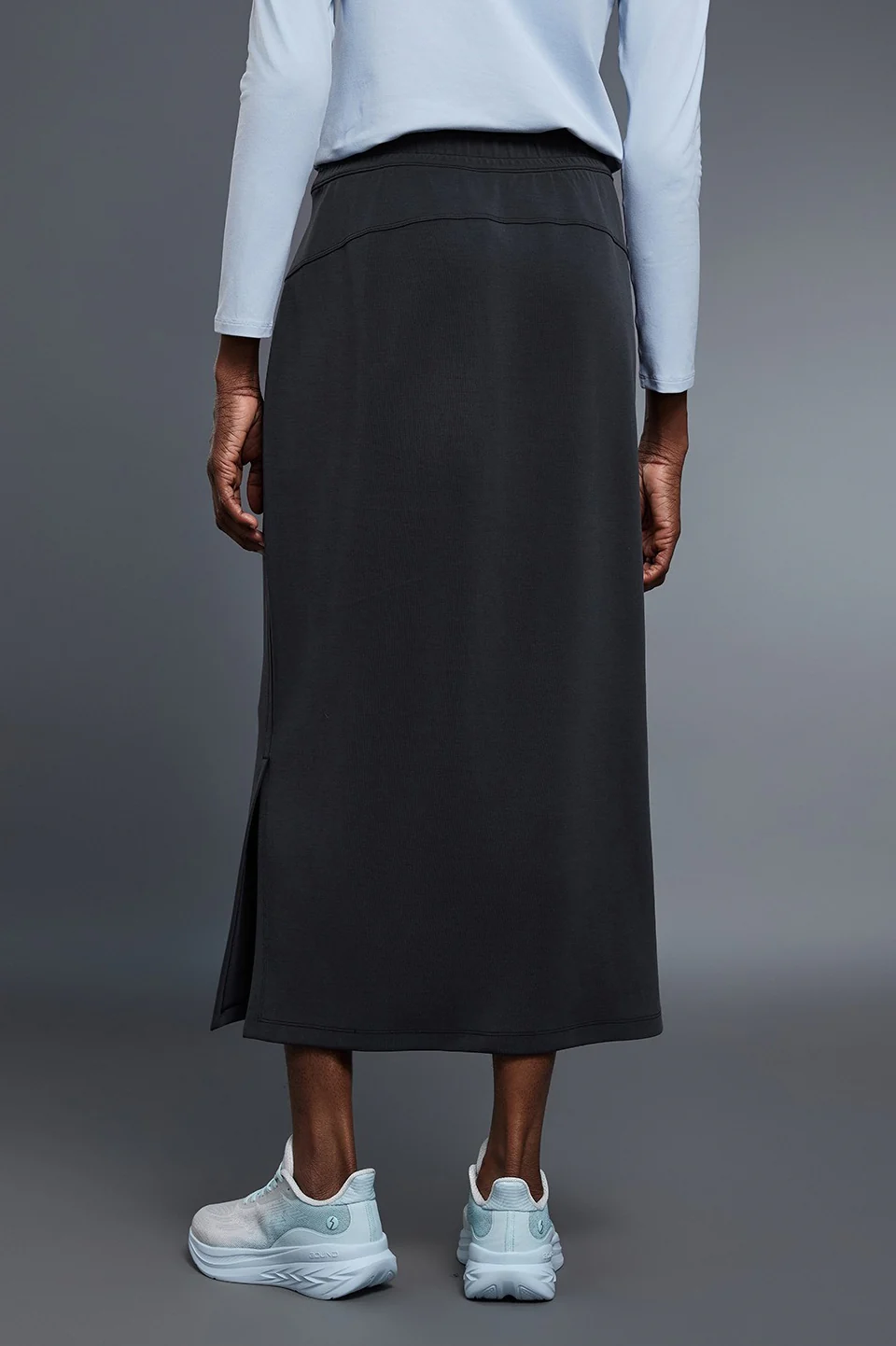 High Waist Split Straight Bodycon Midi Skirt - Image 9