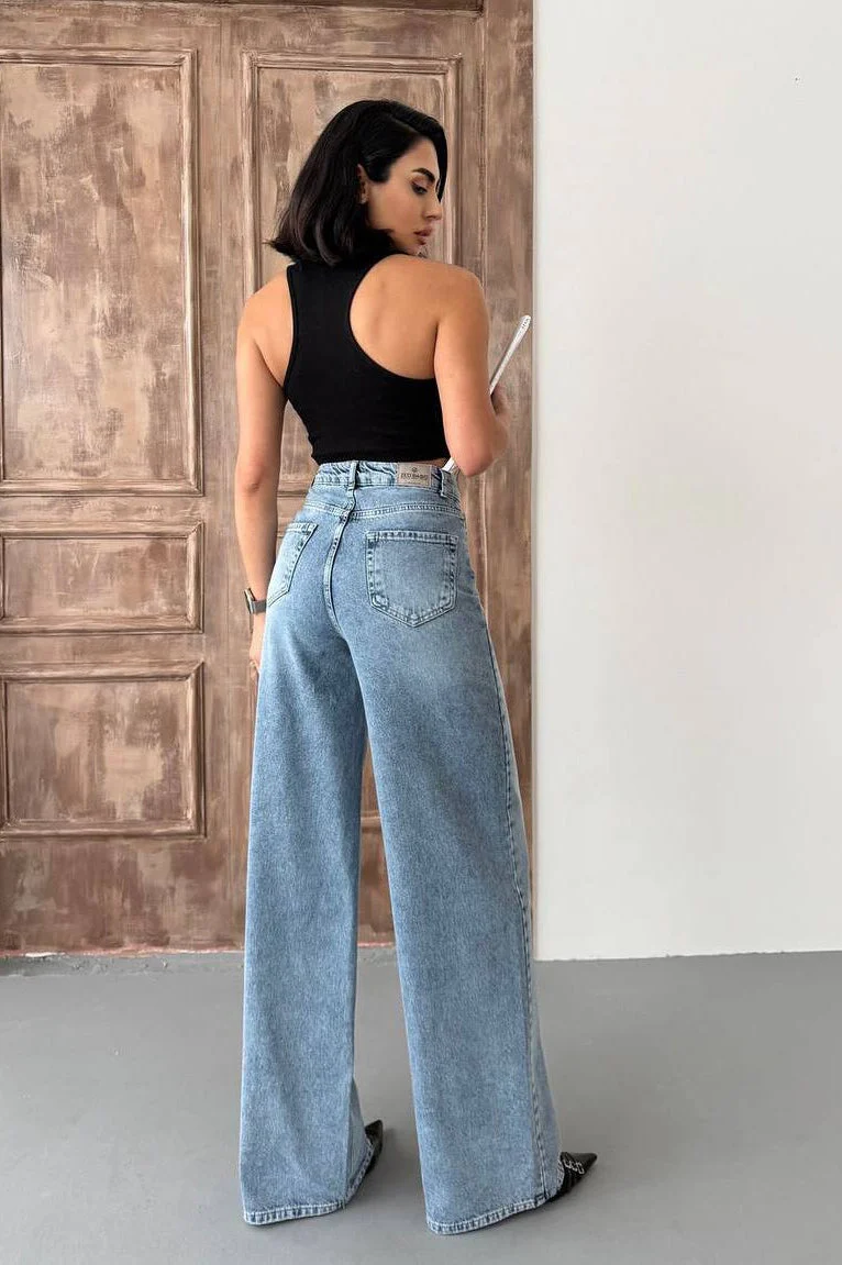 High Waist Straight Floor Jeans - Image 3