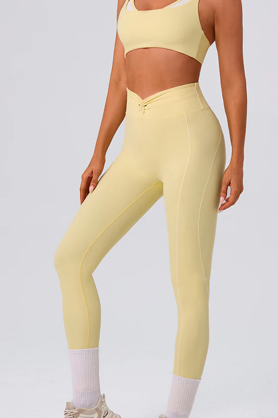 High Waist Twist Front Workout Leggings - Image 2