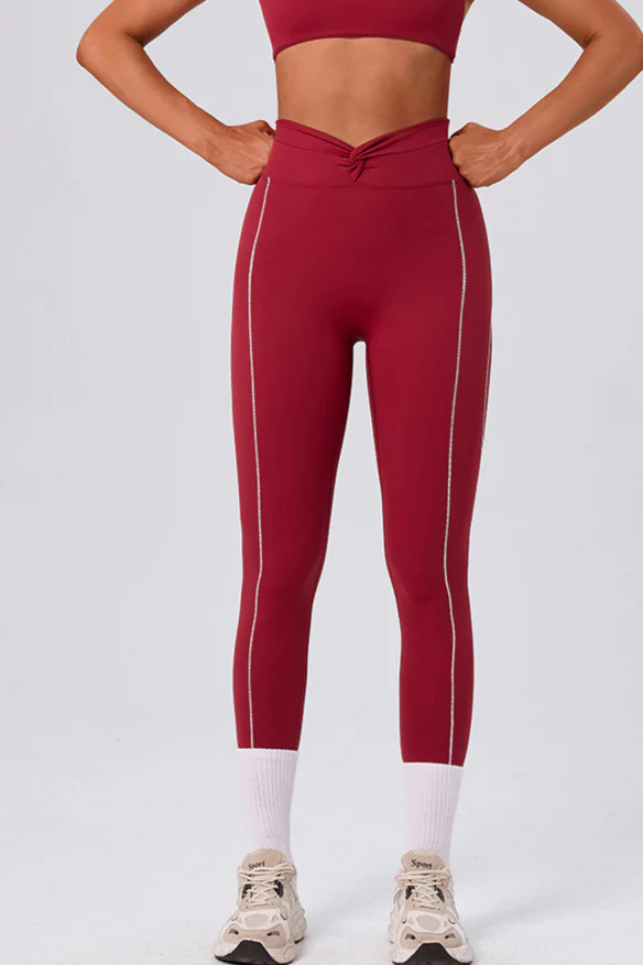 High Waist Twist Front Workout Leggings - Image 7