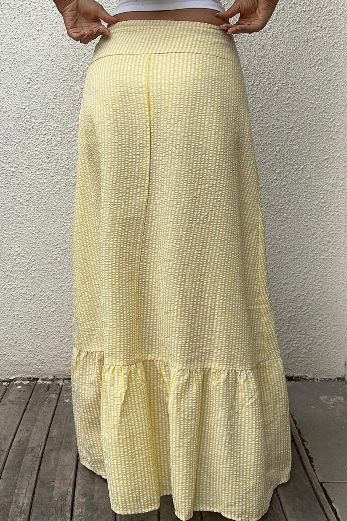 High-Waisted Striped Casual Skirt - Image 3
