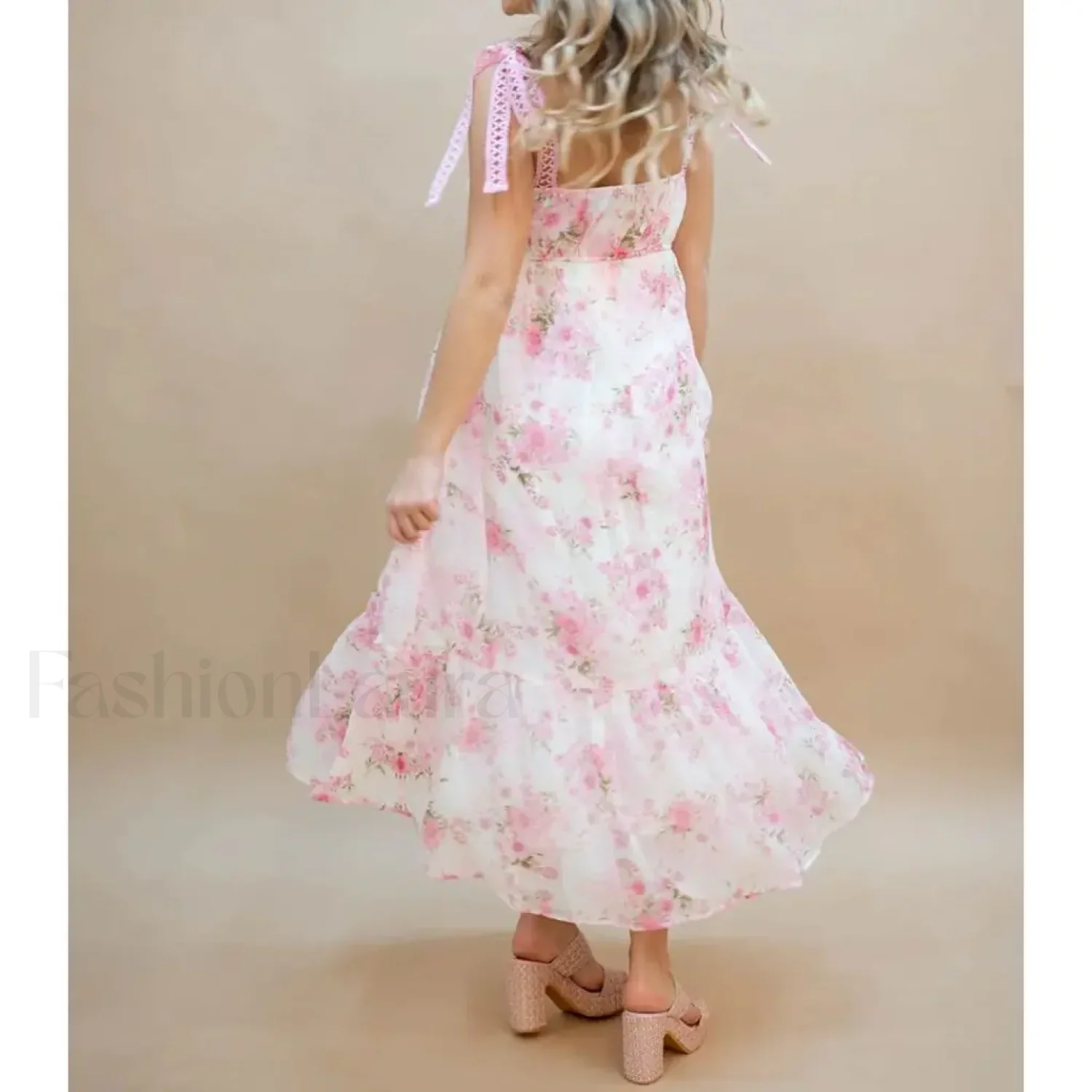 Hollow-Out Square-Neck Midi Dress - Image 11