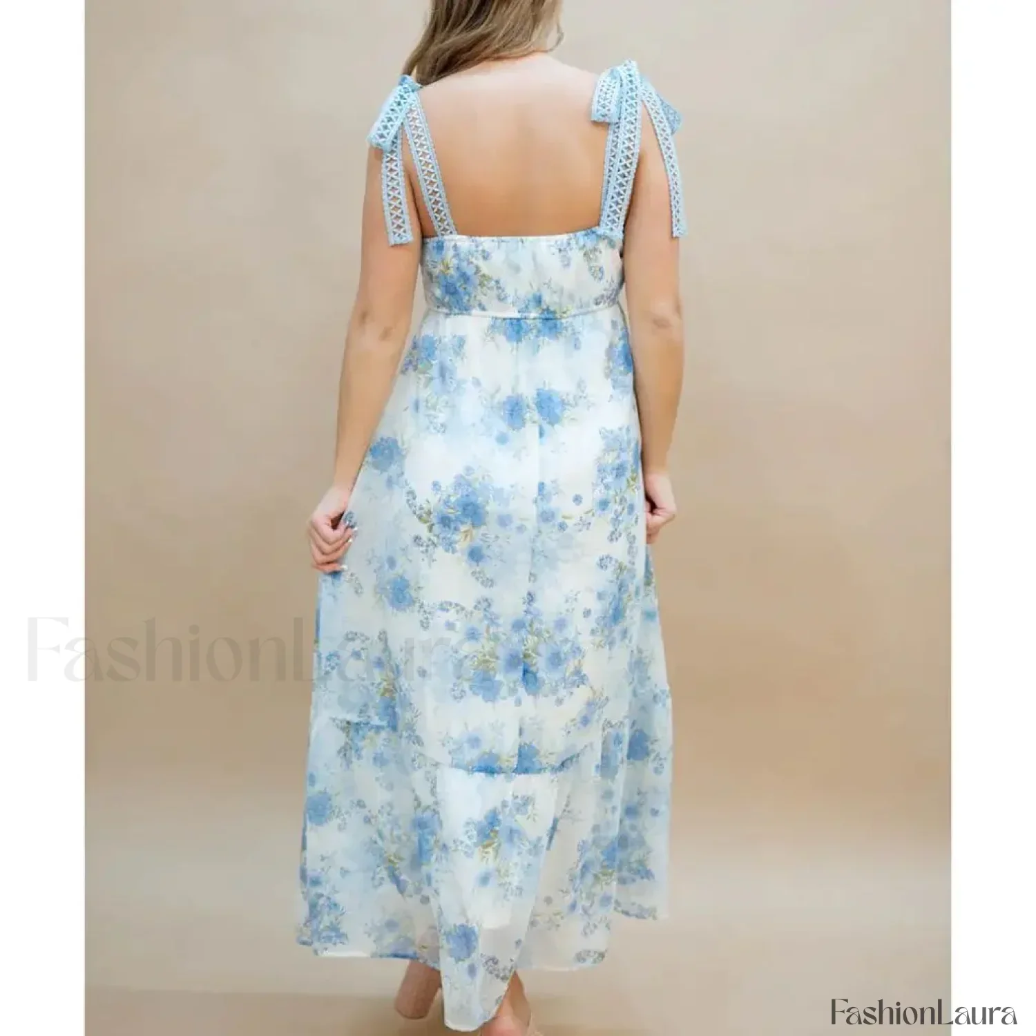 Hollow-Out Square-Neck Midi Dress - Image 13