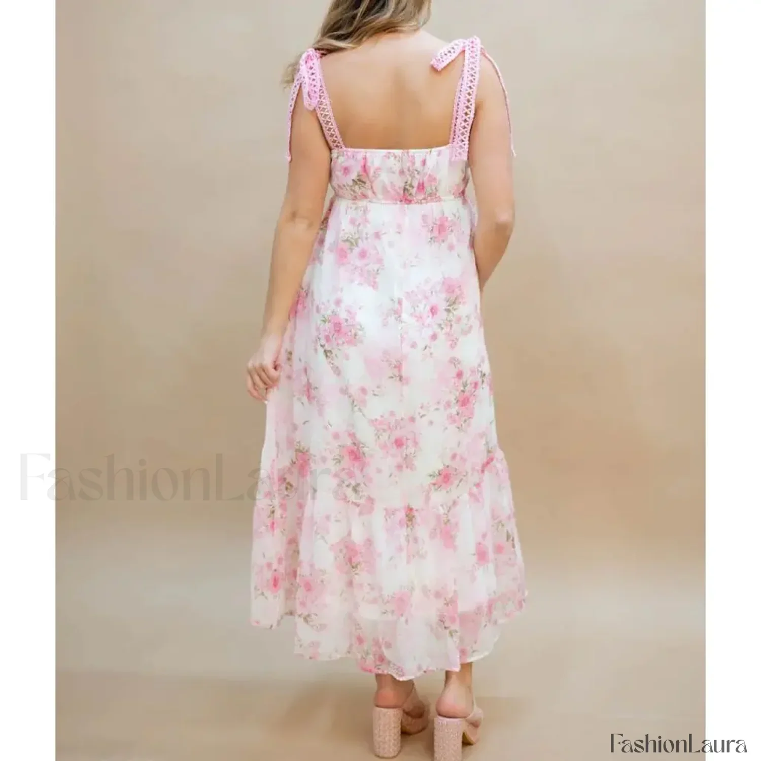Hollow-Out Square-Neck Midi Dress - Image 16