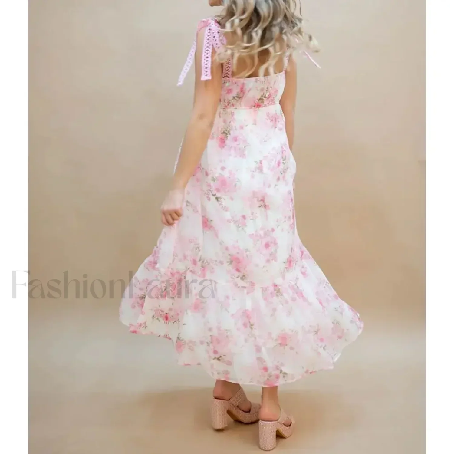 Hollow-Out Square-Neck Midi Dress - Image 2